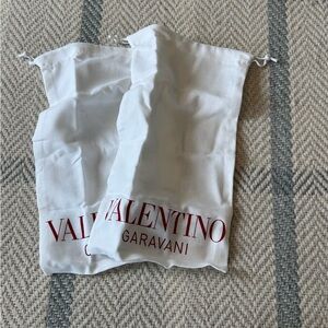 Valentino Garavani White Dust Bags with Red Logo